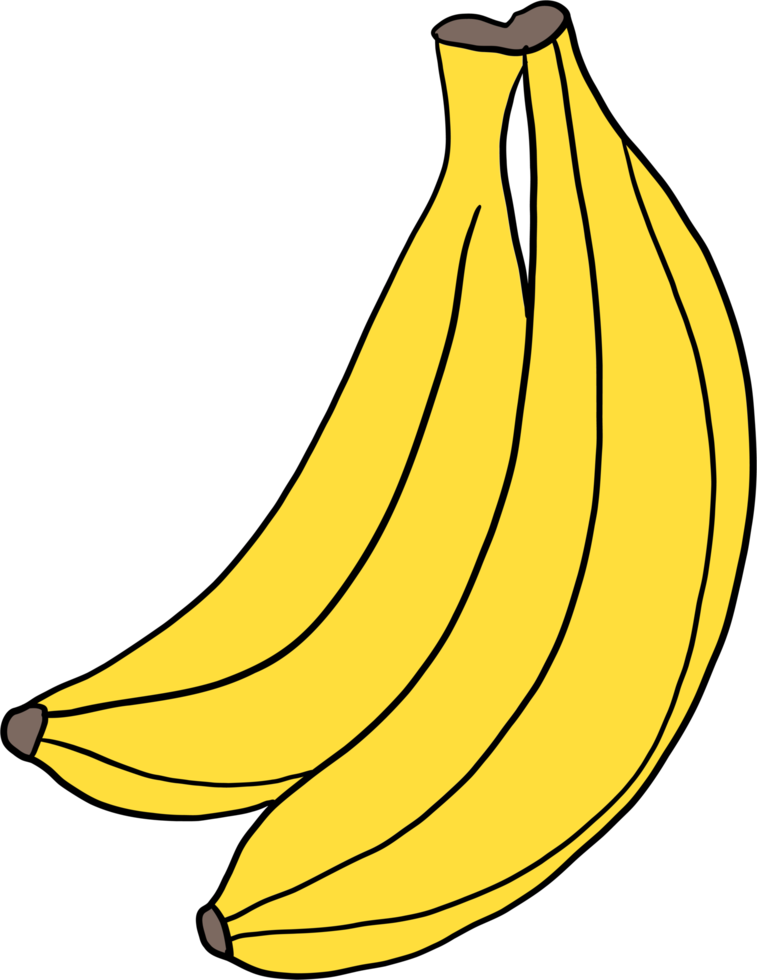 oodle freehand sketch drawing of banana fruit. png