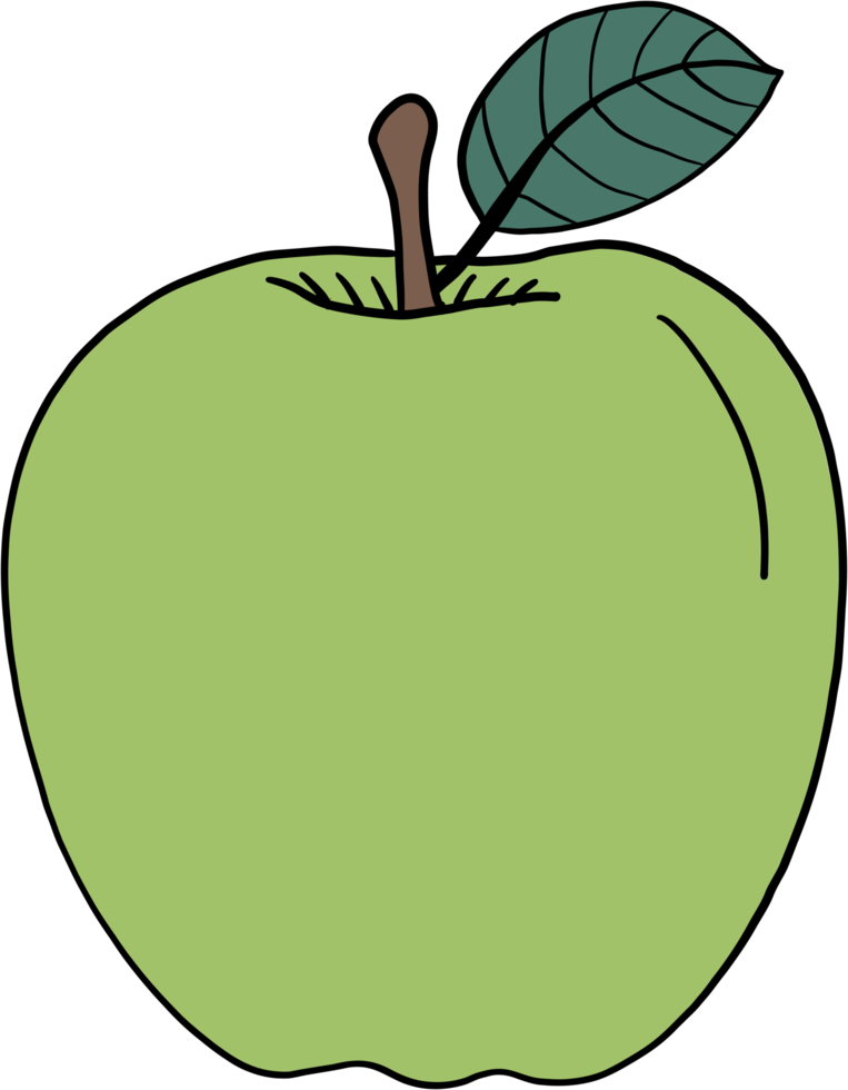 Drawing Apple Illustration, Green Apple, food, citrus, color png | PNGWing