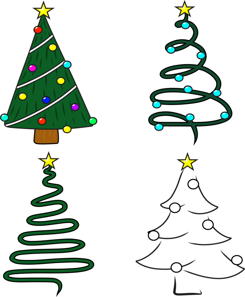 Free ilustração de um conjunto de árvores de natal em um fundo branco  11153301 PNG with Transparent Background