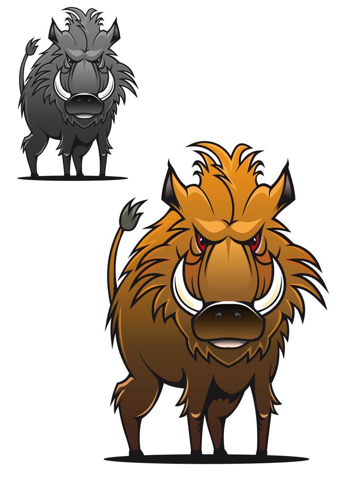 Wild boar character vector