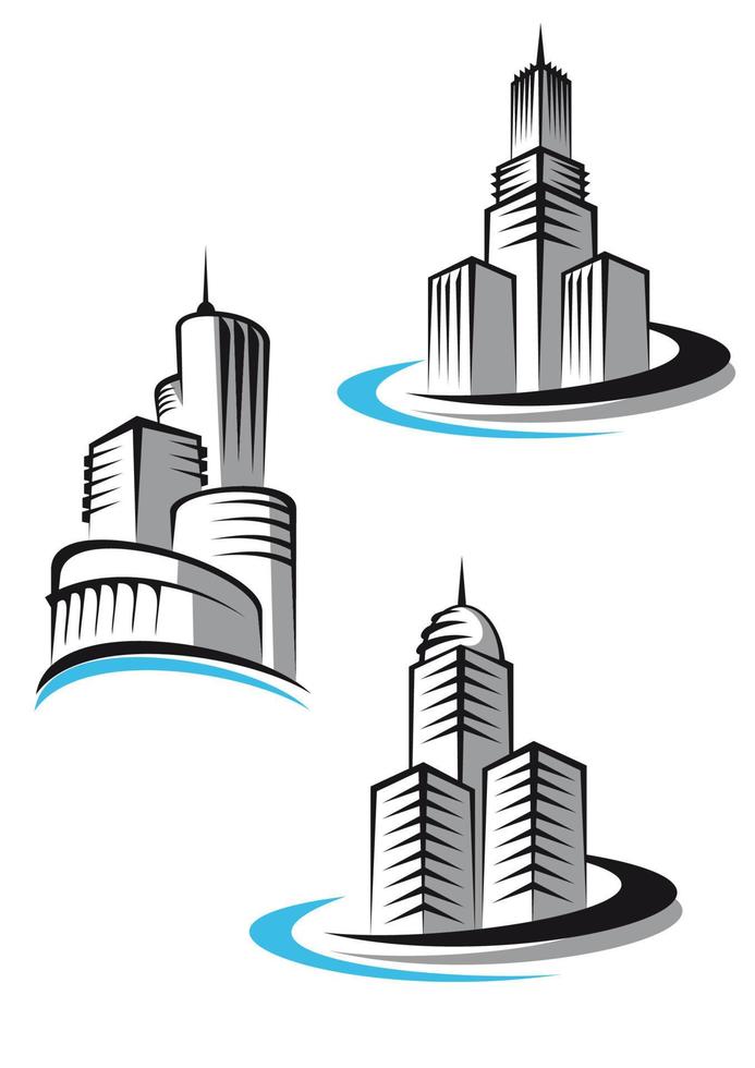 Skyscraper building symbols vector