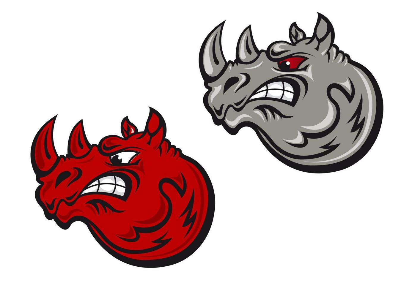 Wild rhino mascot character vector