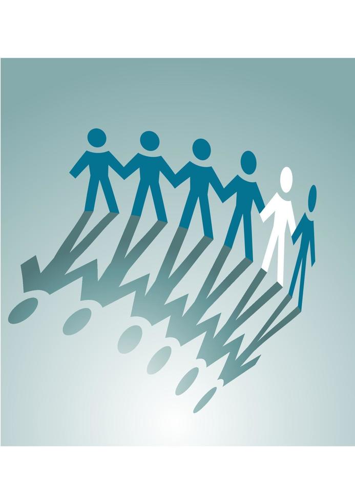 Partnership symbol silhouettes vector