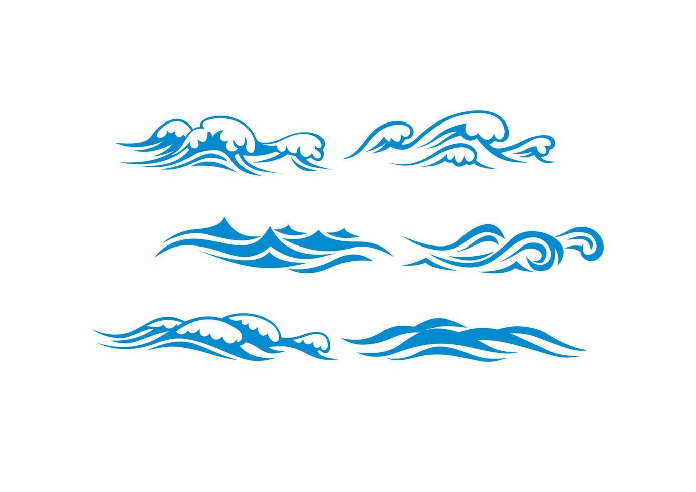 Surf wave symbols vector