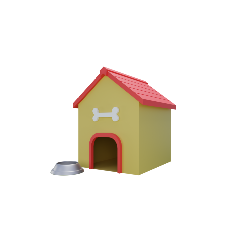 3d rendering of a dog house in the grass png