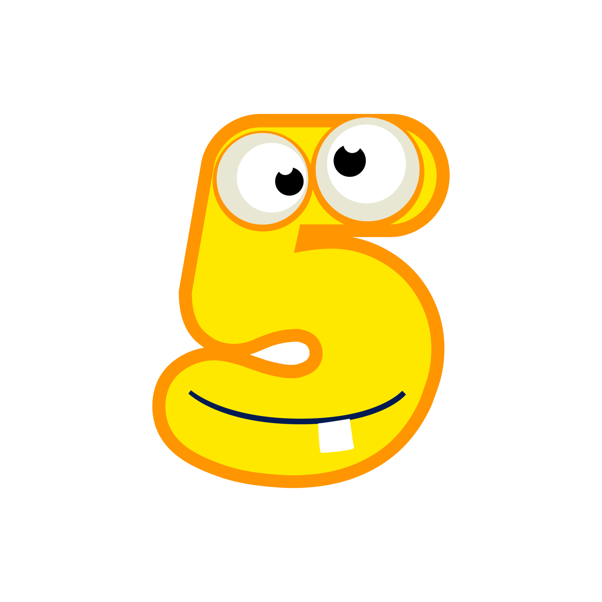 Cartoon Character Number Five Monster, numerical 5 11153376 PNG
