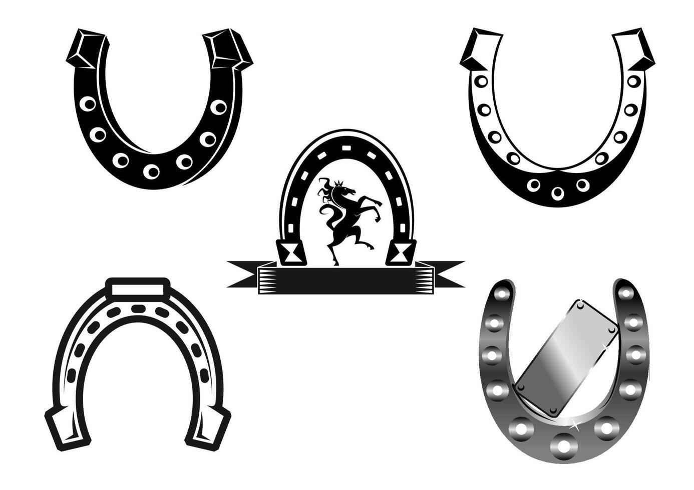 Set of horseshoes vector