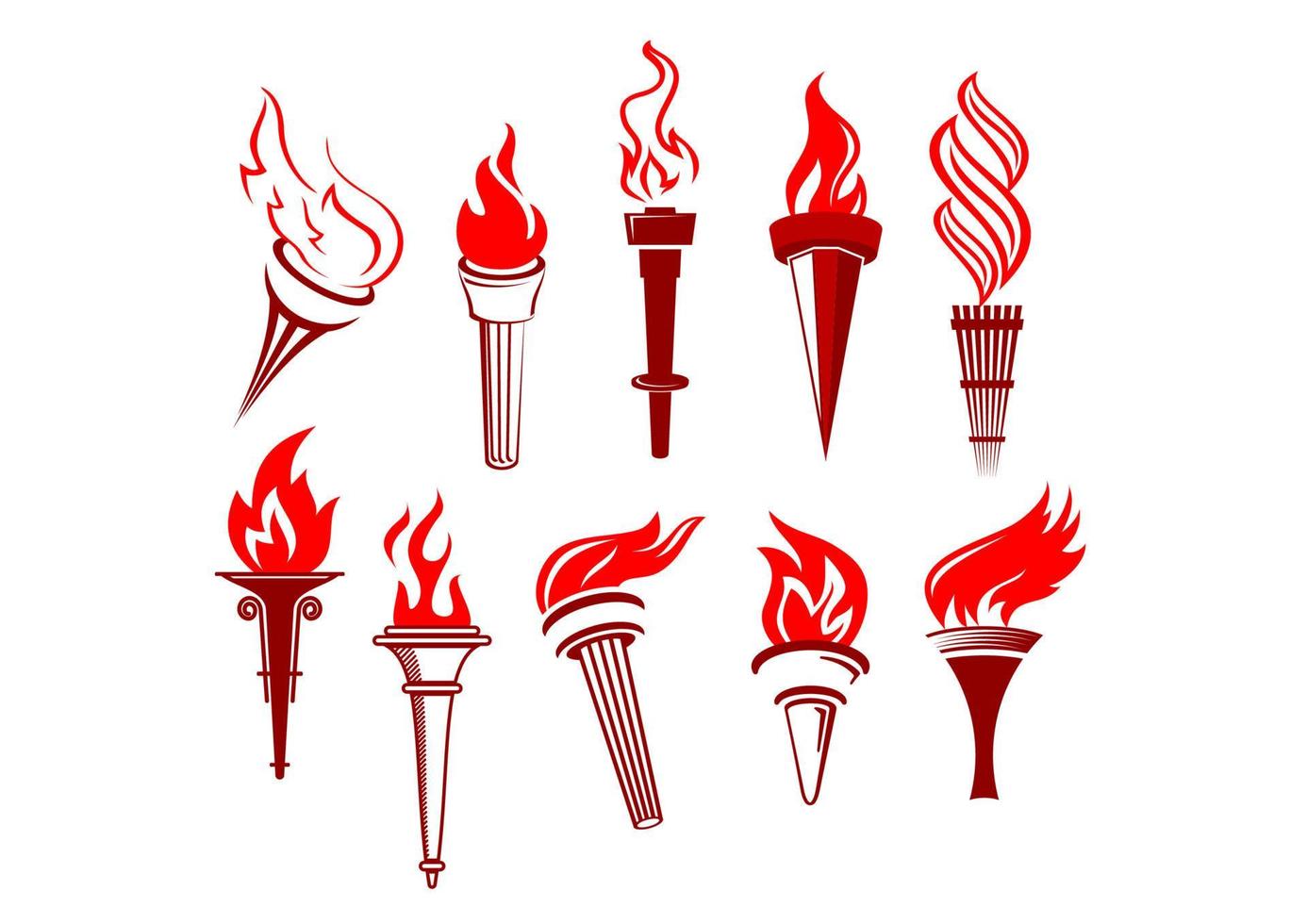 Flaming torchs, game asset vector