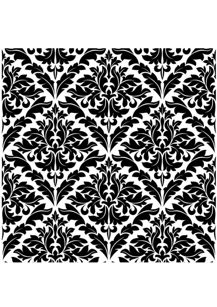 Floral damask seamless vector
