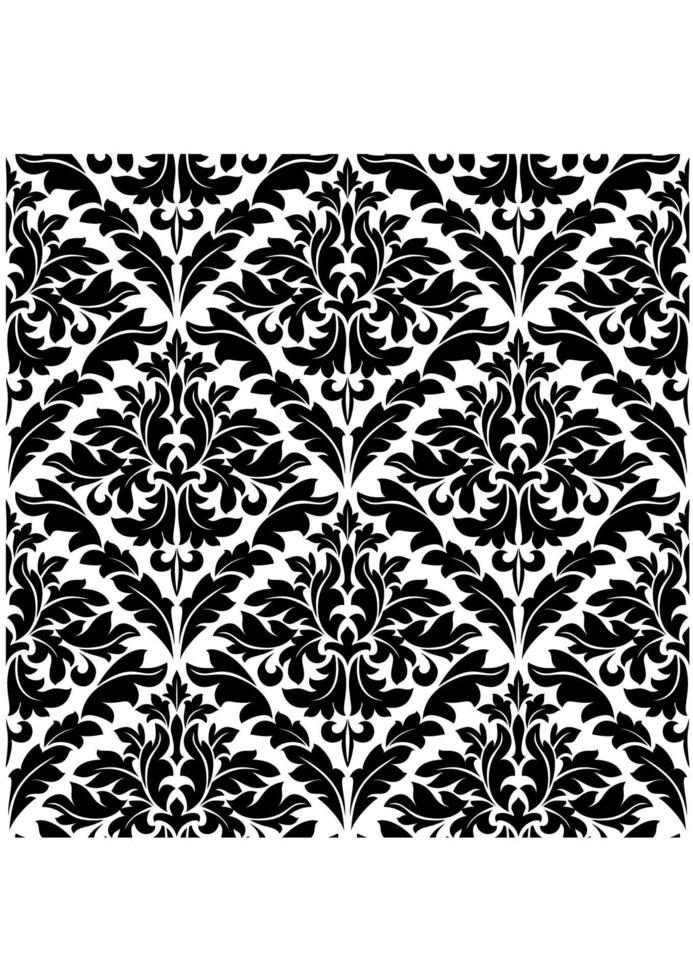 Floral damask seamless vector