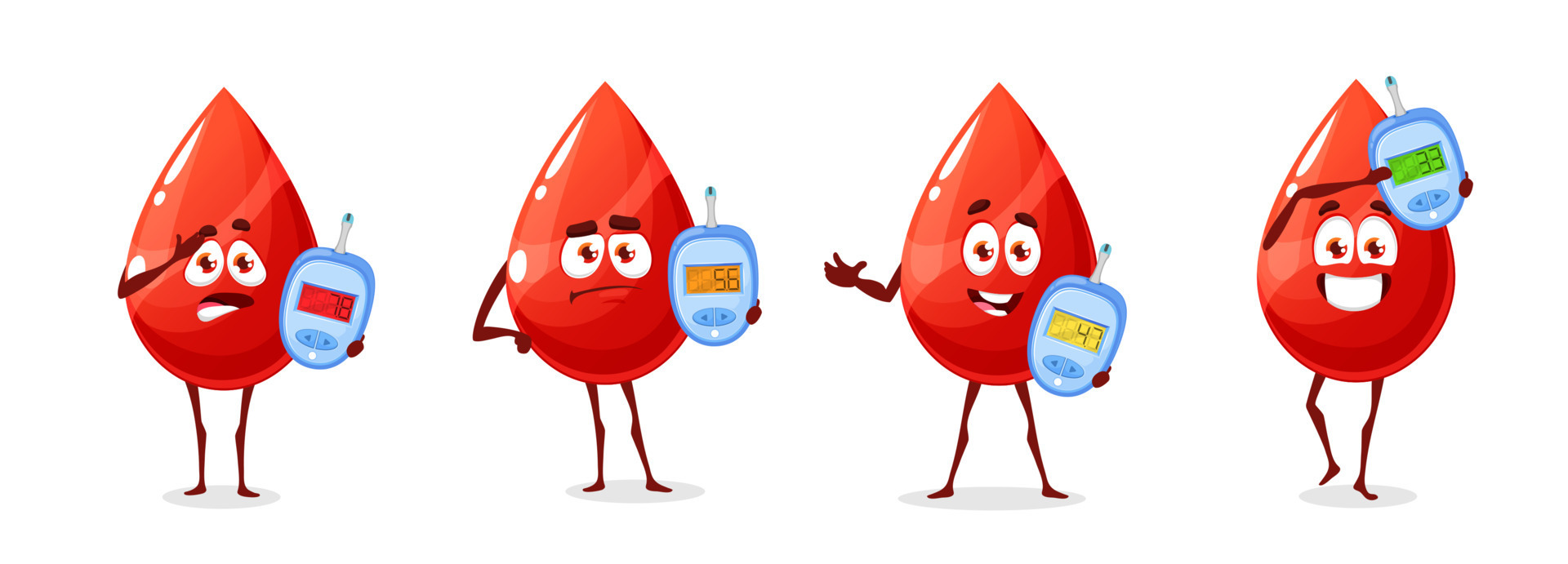 diabetes-characters-cartoon-blood-with-glucometer-11153451-vector-art