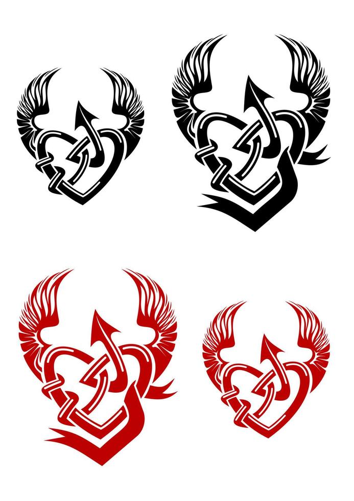 Heart tribal tattoo vector