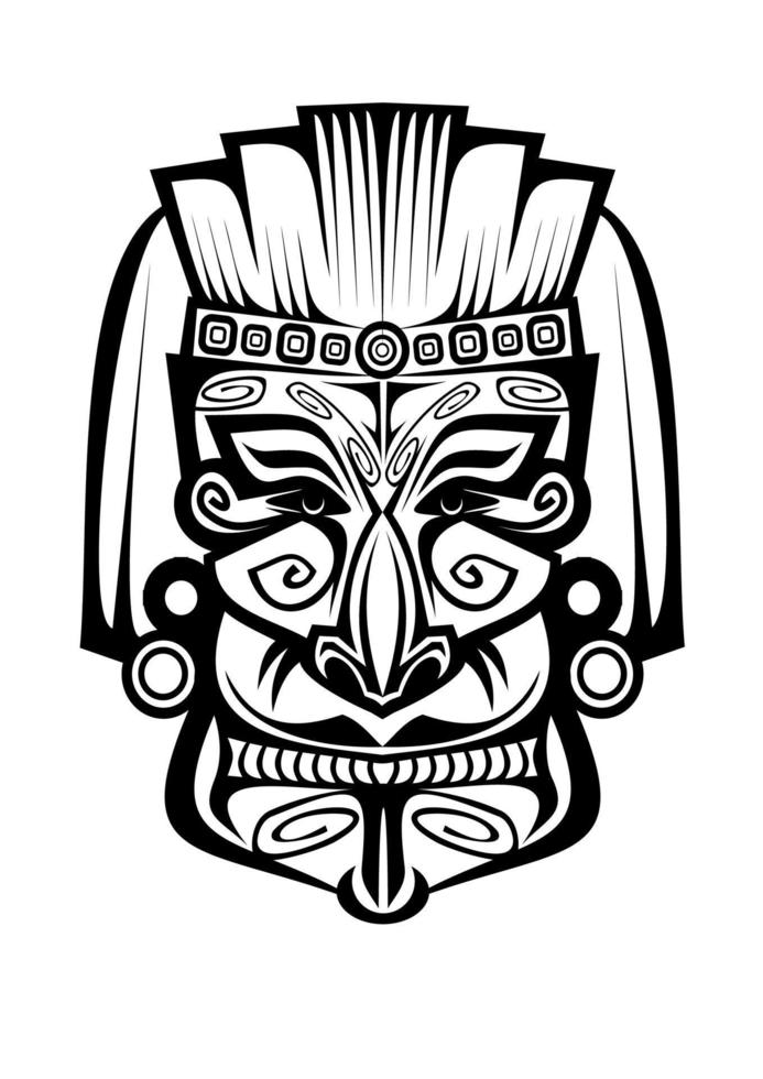 máscara tribal antigua vector