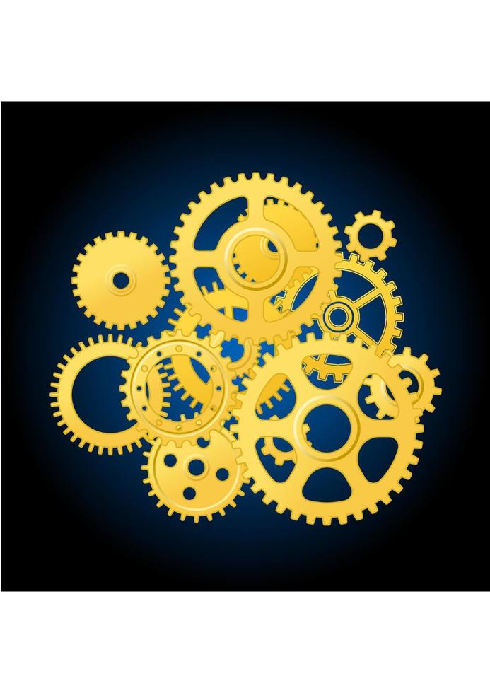 Clockwork mechanism, gears and gogwheels vector