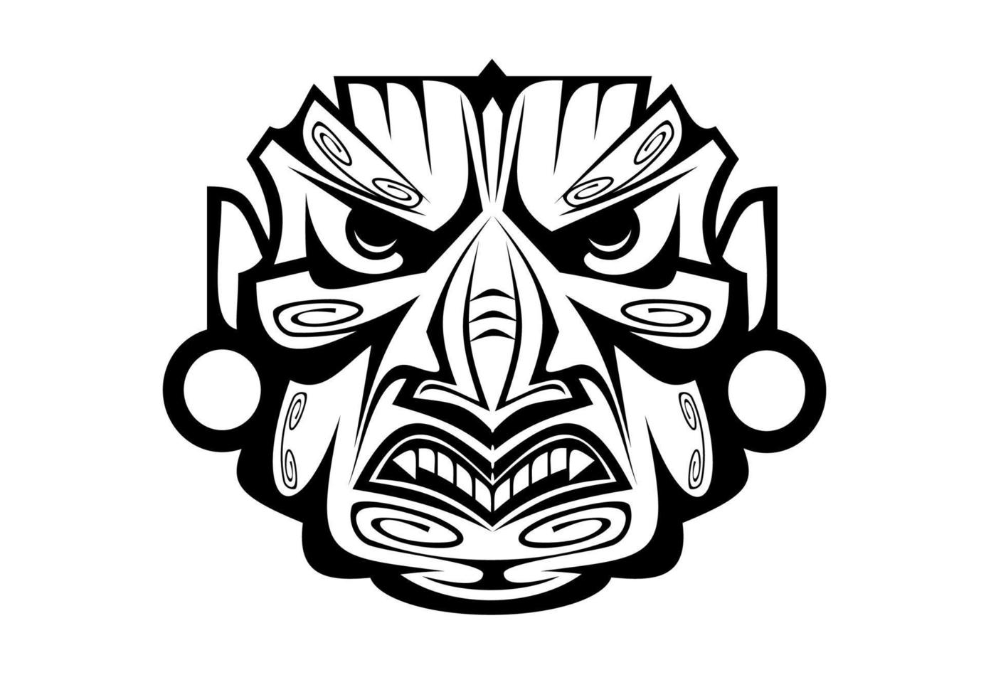 máscara tribal antigua vector