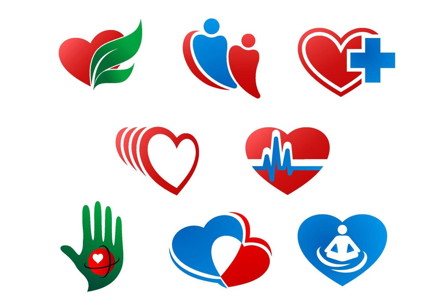 símbolos de medicina del corazón vector