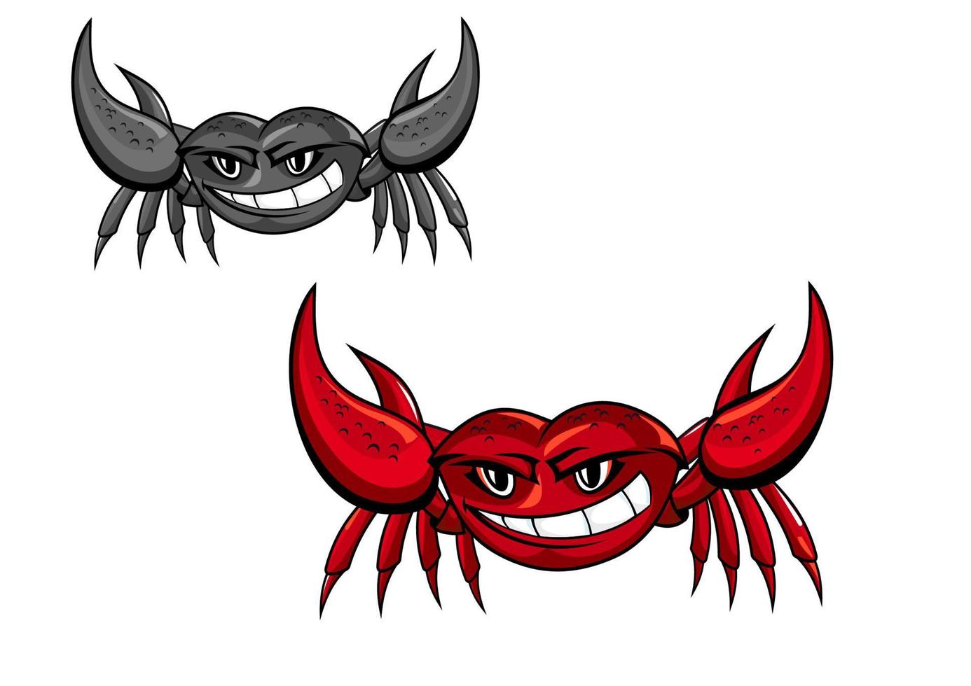 Red crab with claws vector