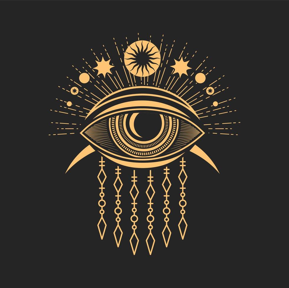 esotérico símbolo magia ojo tatuaje oculto albañil firmar vector