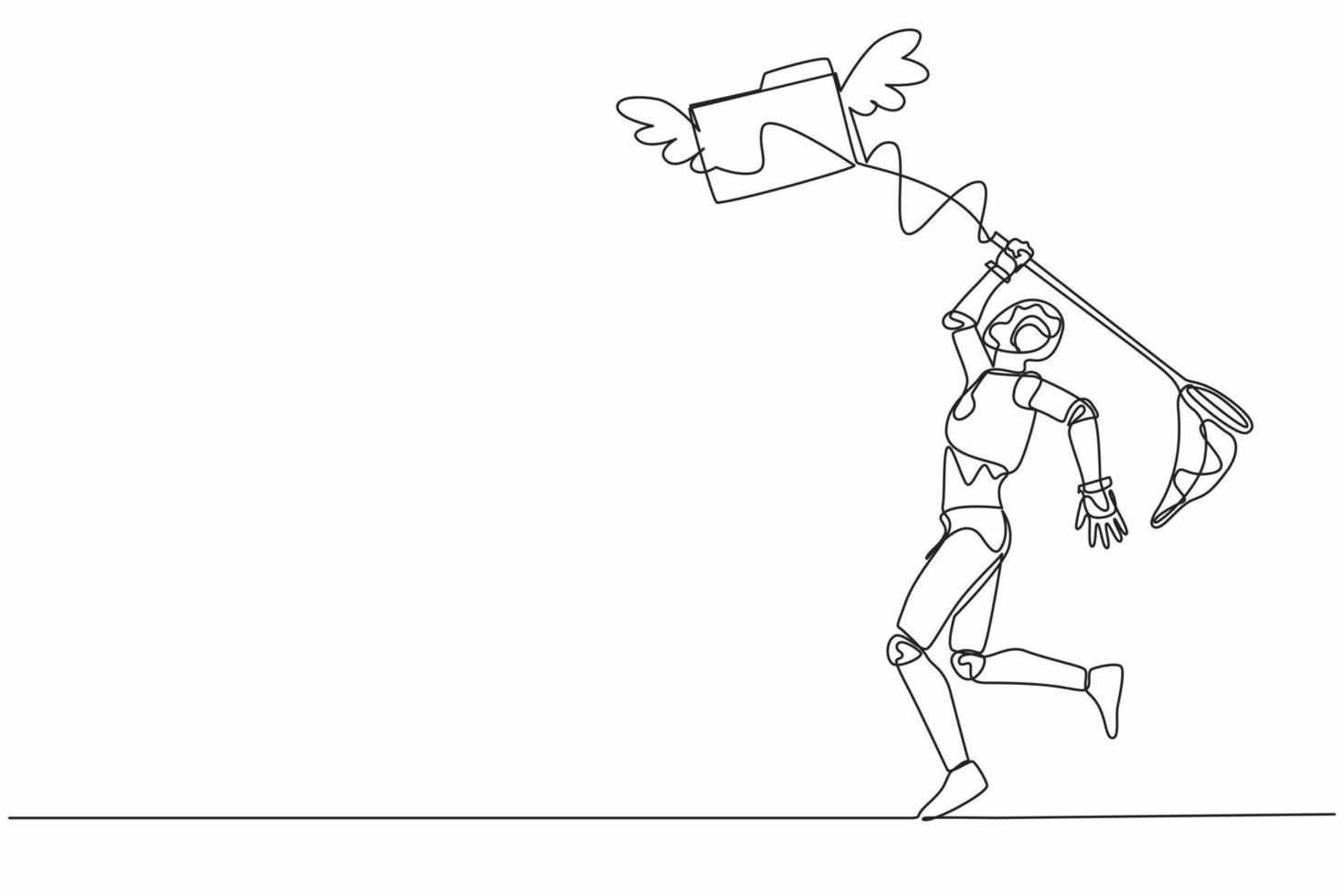 El robot de dibujo continuo de una l nea intenta atrapar la carpeta
