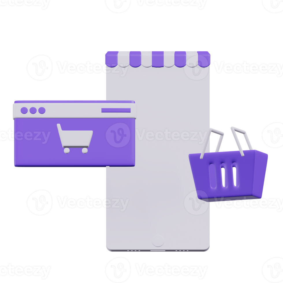 E Commerce   Marketing 3D Illustrations png