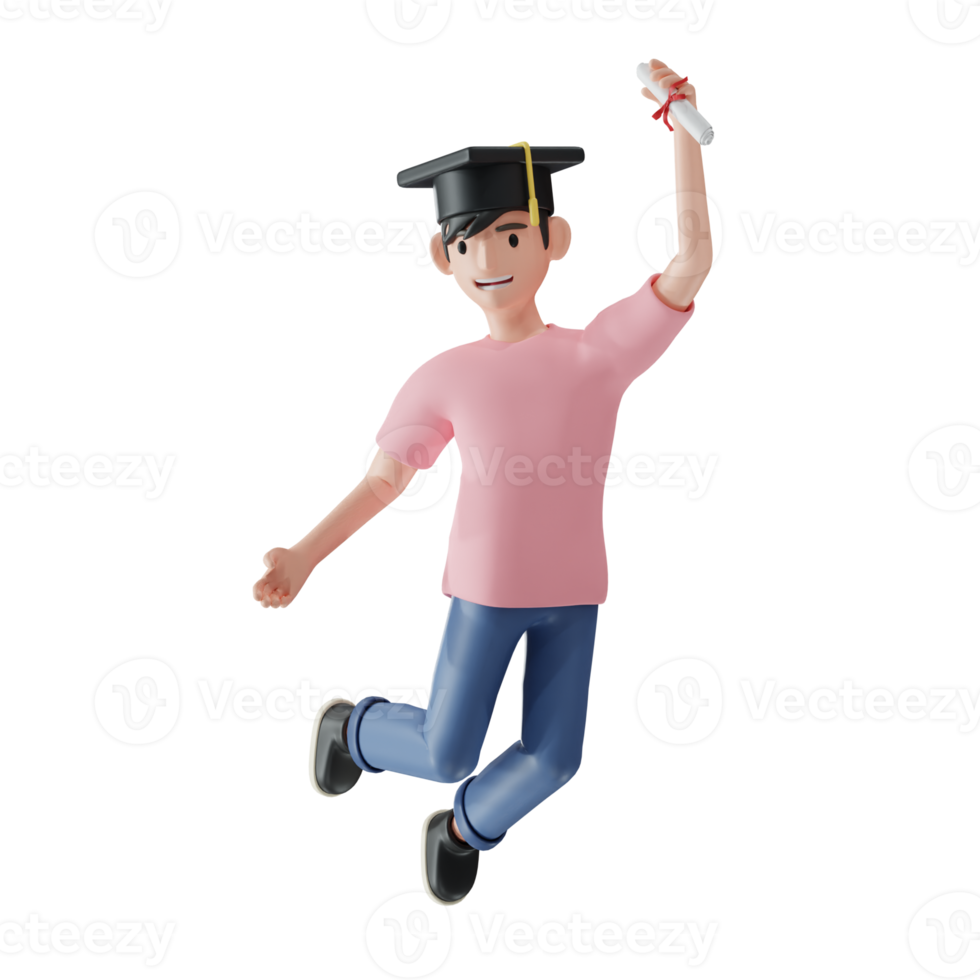 Man Academician Character 3D Illustrations png
