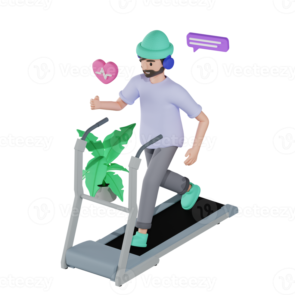 Treadmill Boy Sport 3D Illustrations png
