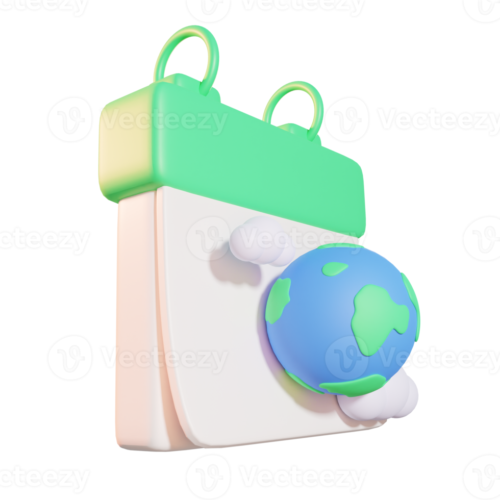 Calendar Earth Day 3D Illustrations png