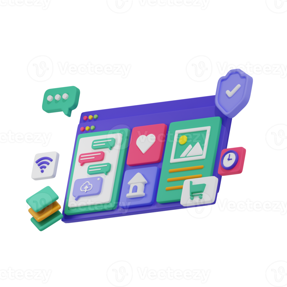 Web Interface 3D Illustrations png