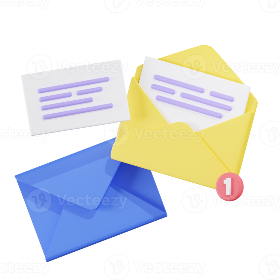Envelope Education 3D Illustrations png