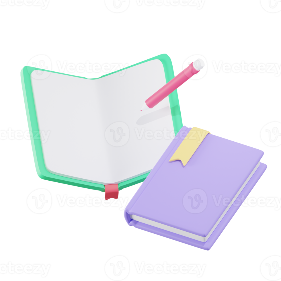 livre éducation illustrations 3d png