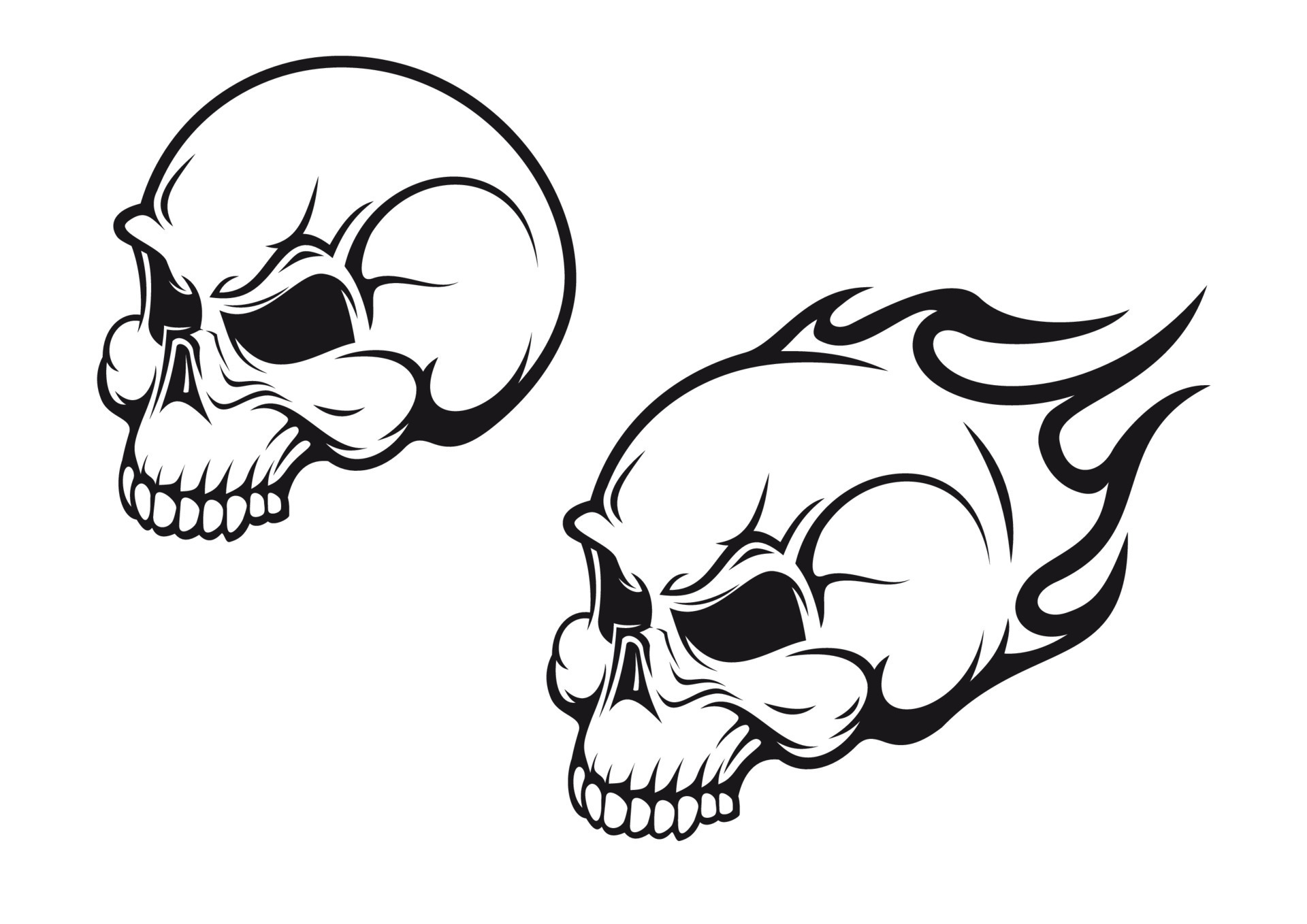 Cartoon vector skull Skull Tattoo Skull illustration Stock Vector Image   Art  Alamy