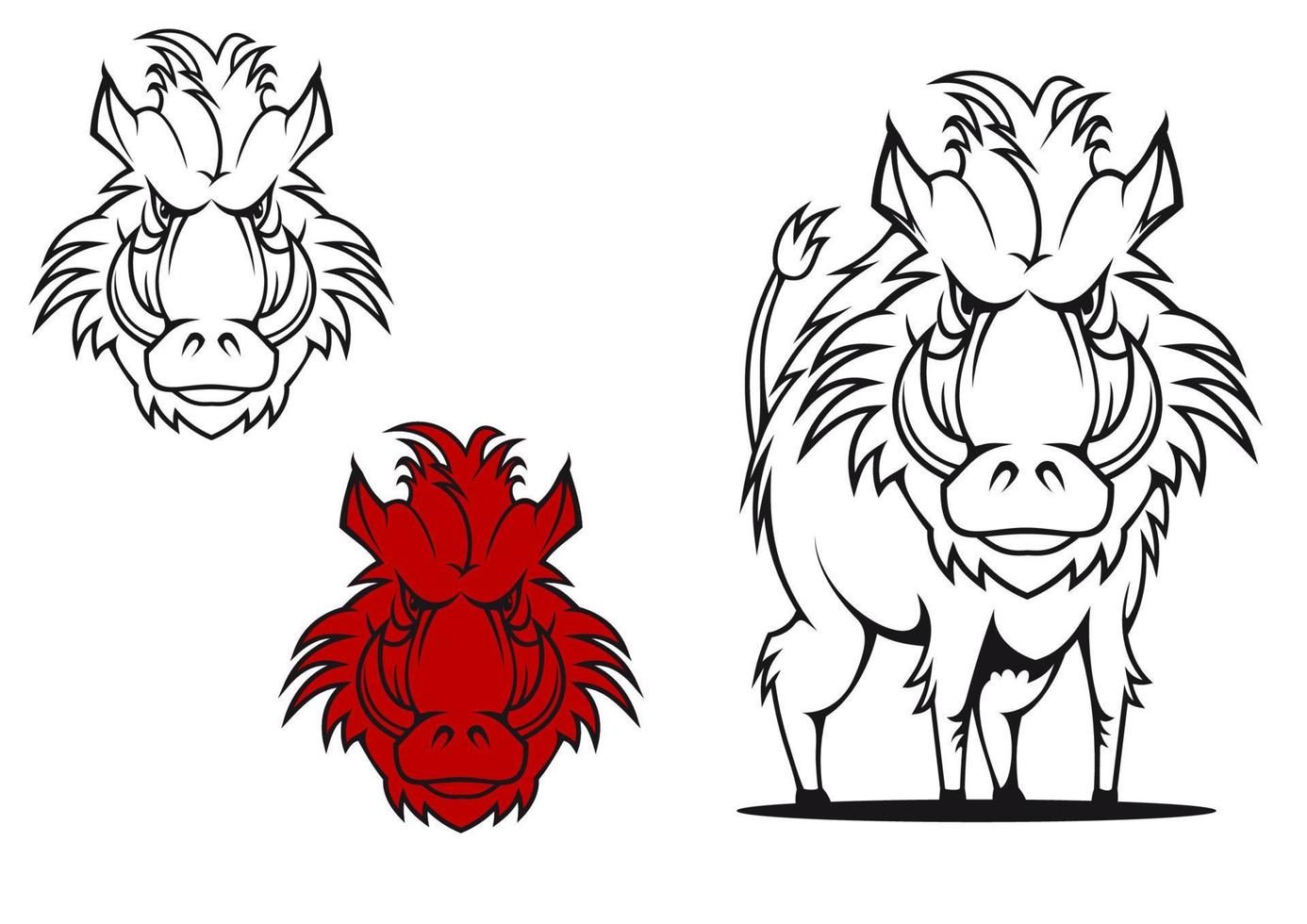 Wild boar character vector