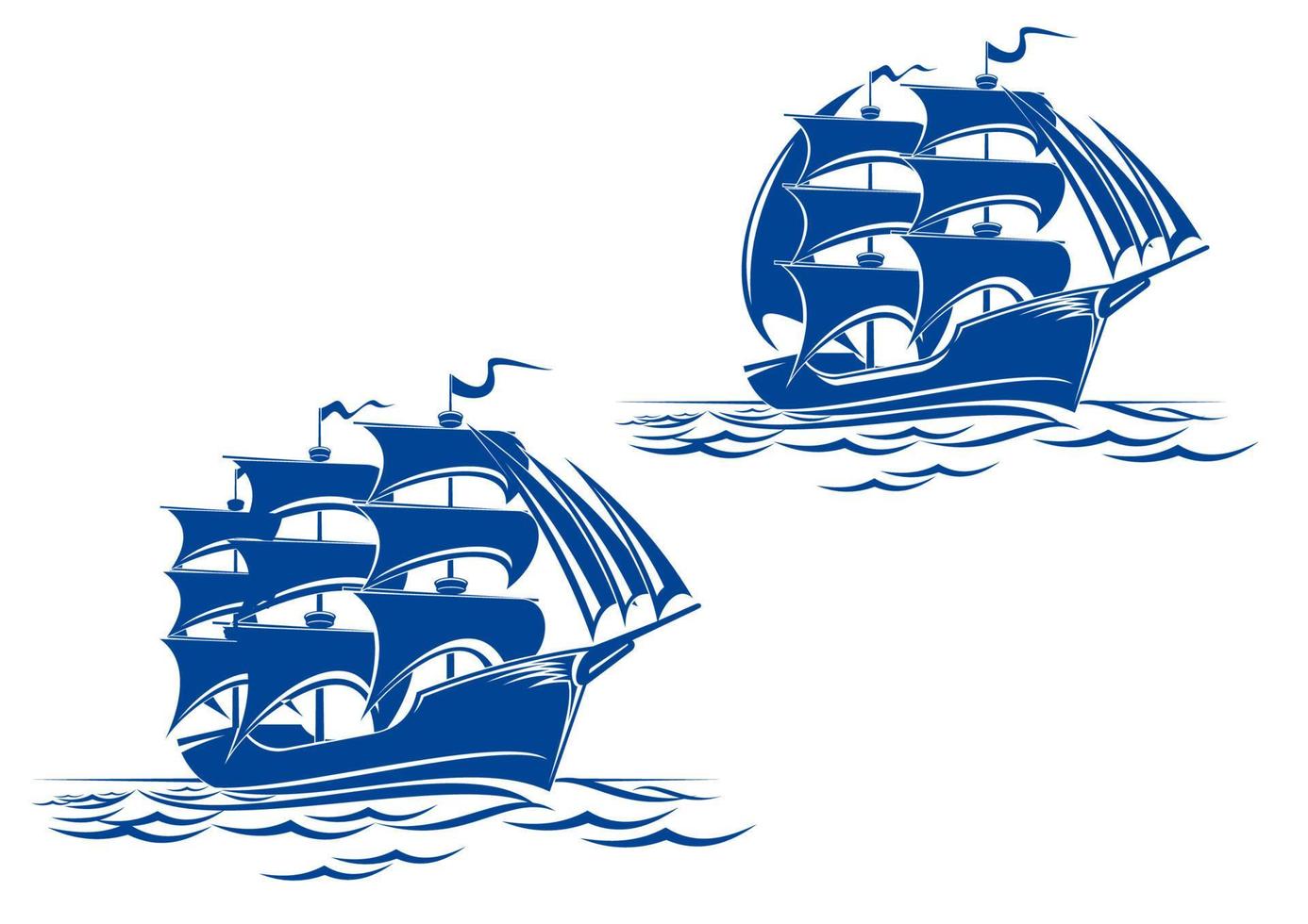 Sail ship silhouette vector