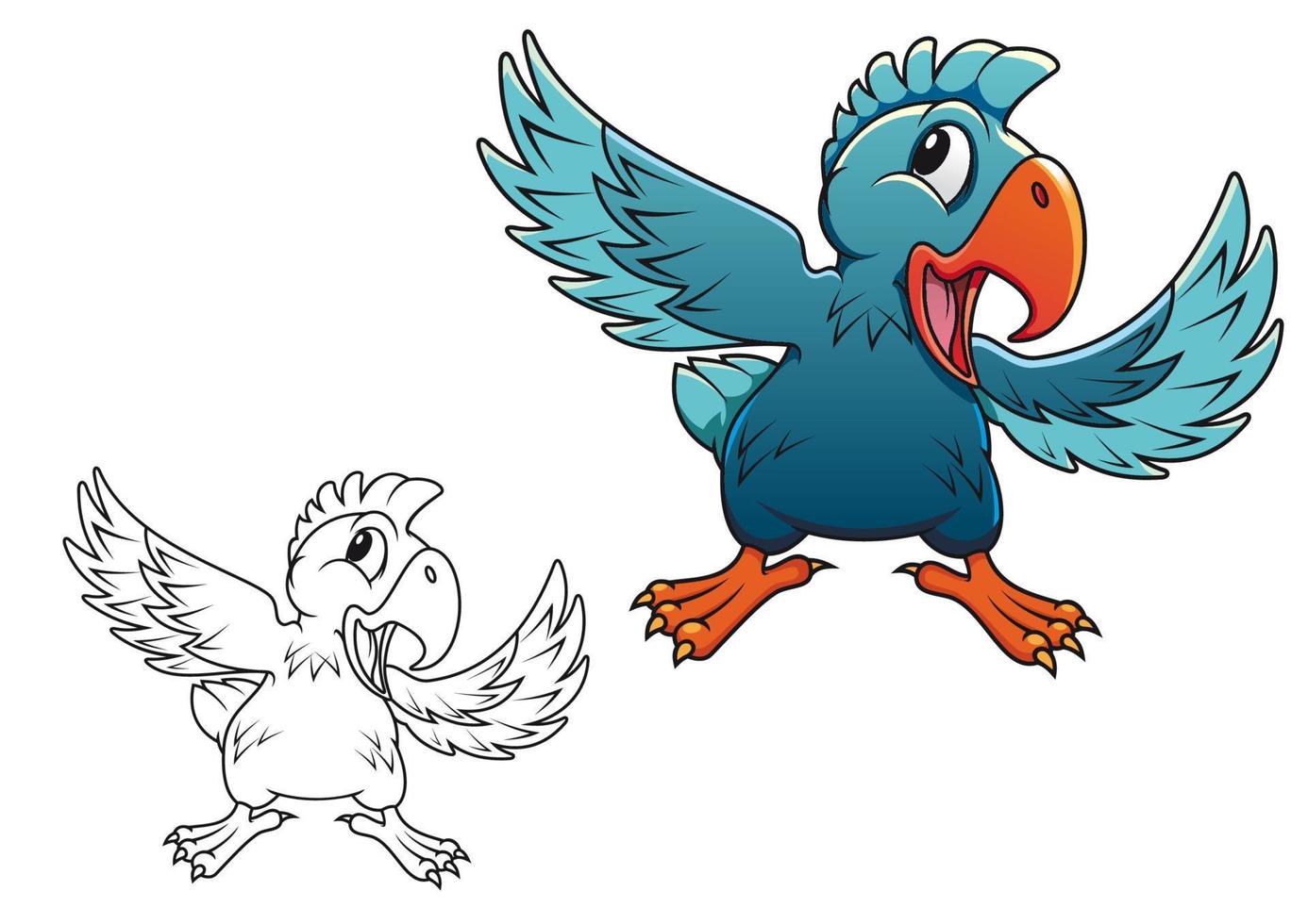 Cartoon parrot character vector