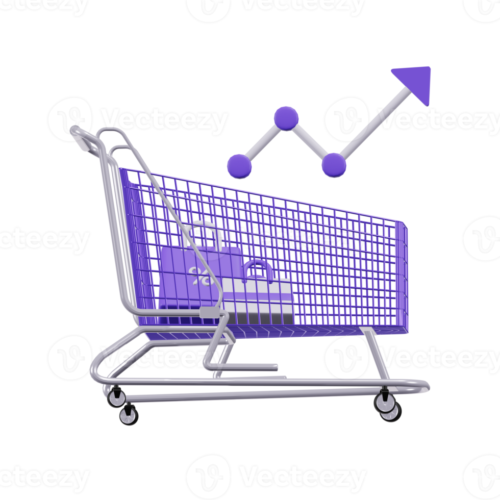 Cart Marketing 3D Illustrations png
