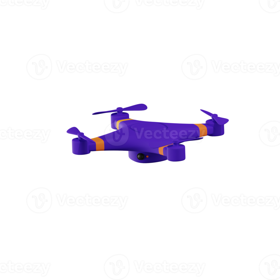 drone orange violet illustrations 3d png