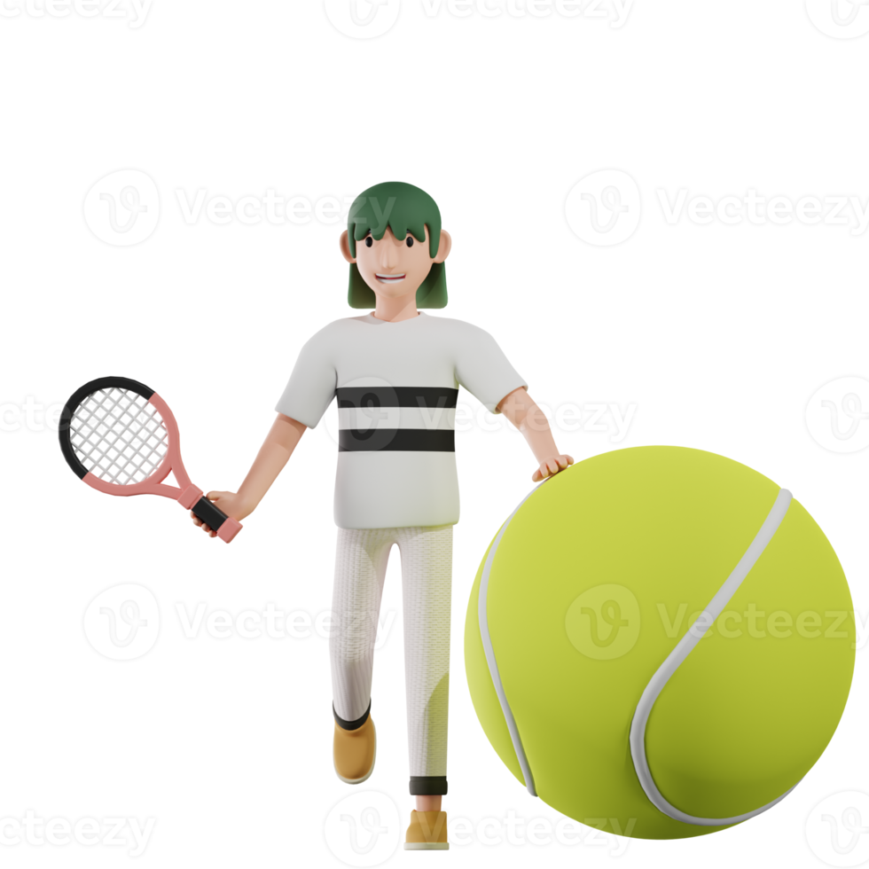 Tennis Girl Sport 3D Illustrations png