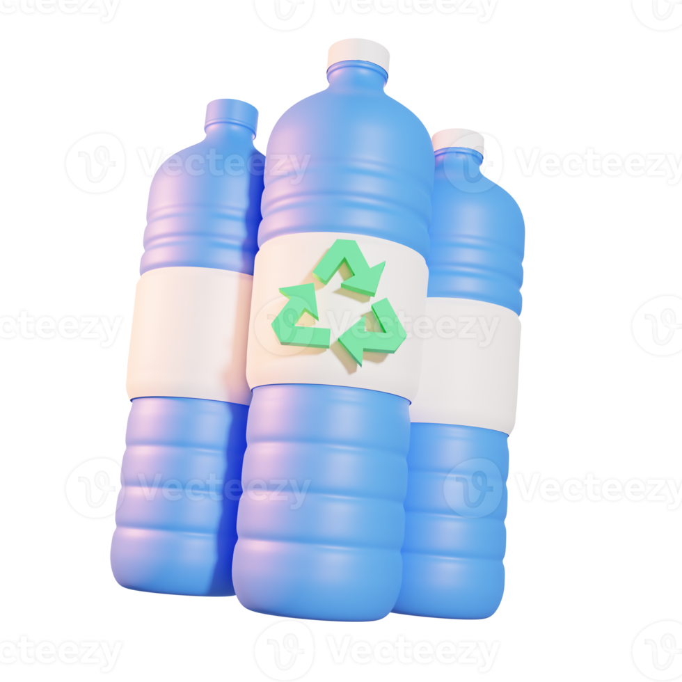 Recycle Bottle Earth Day 3D Illustrations png
