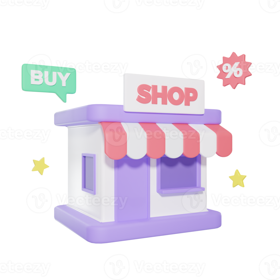 Shop Market E Commerce 3D Illustrations png