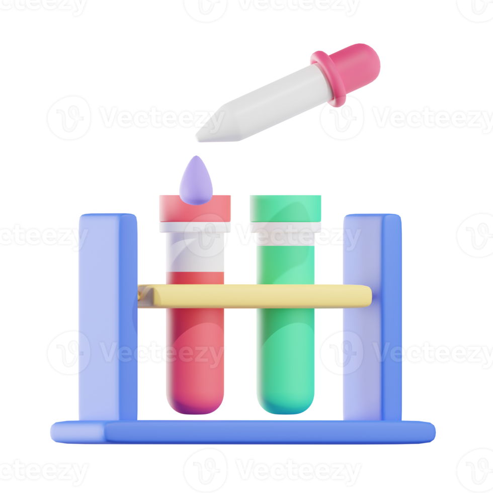 Ilustraciones de laboratorio de ciencias 3d png