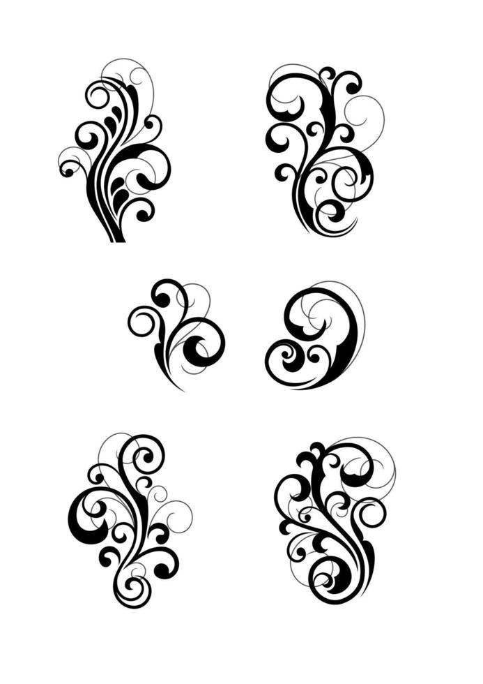 Floral and flourish patterns vector