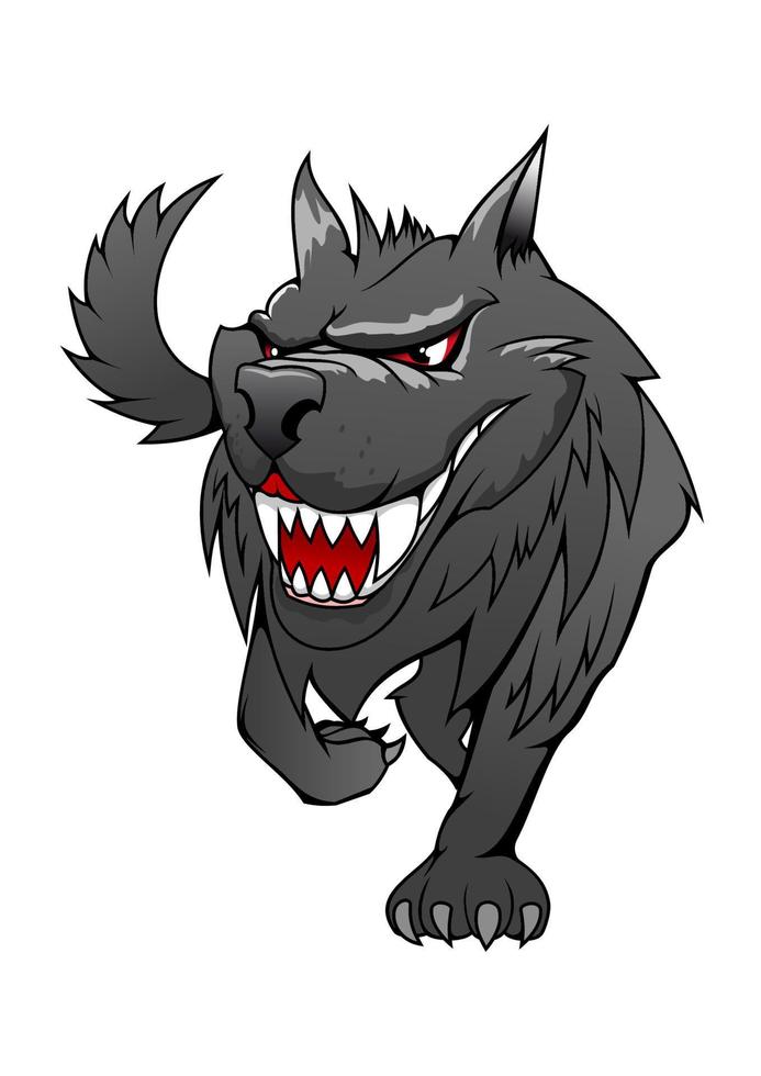 personaje de lobo de peligro vector