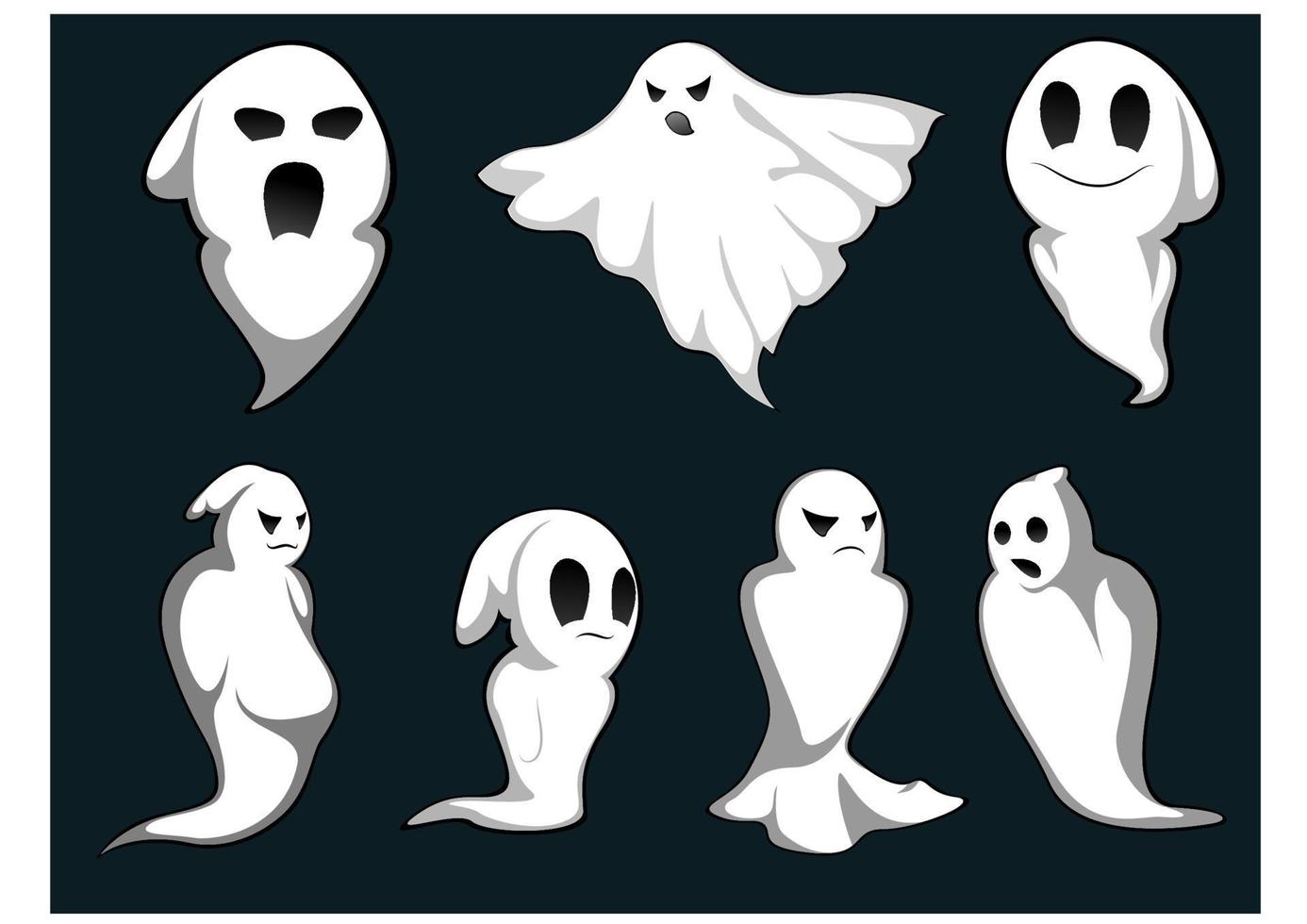 Mystery ghosts characters vector