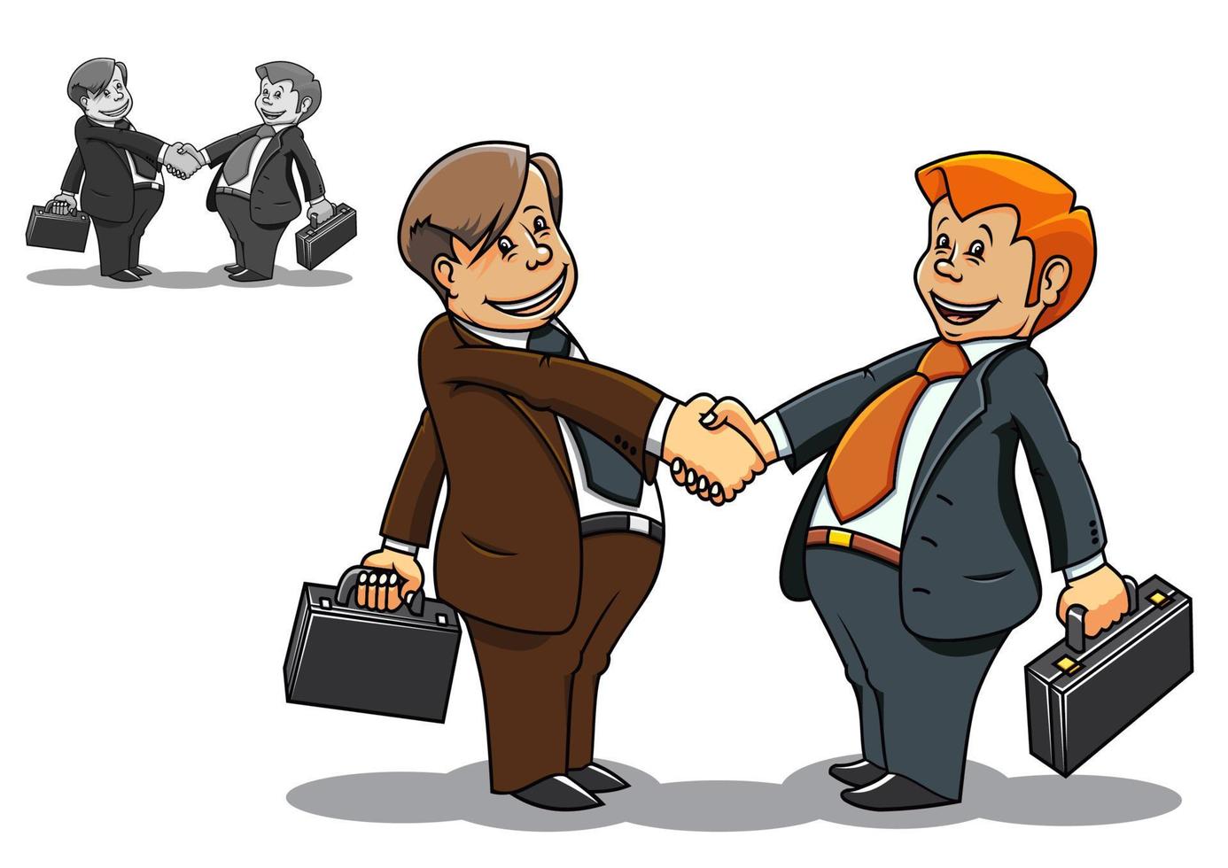 Businessman meeting cartoon characters vector