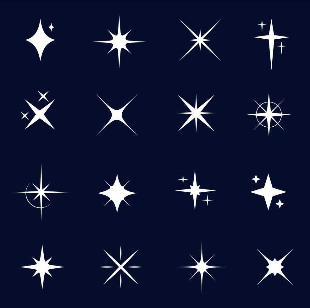 iconos brillantes, estallidos estelares y centelleantes, estallido estelar vector