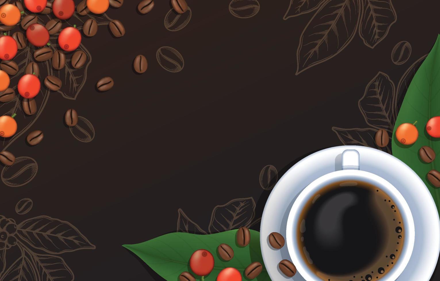 fondo realista del día del café vector