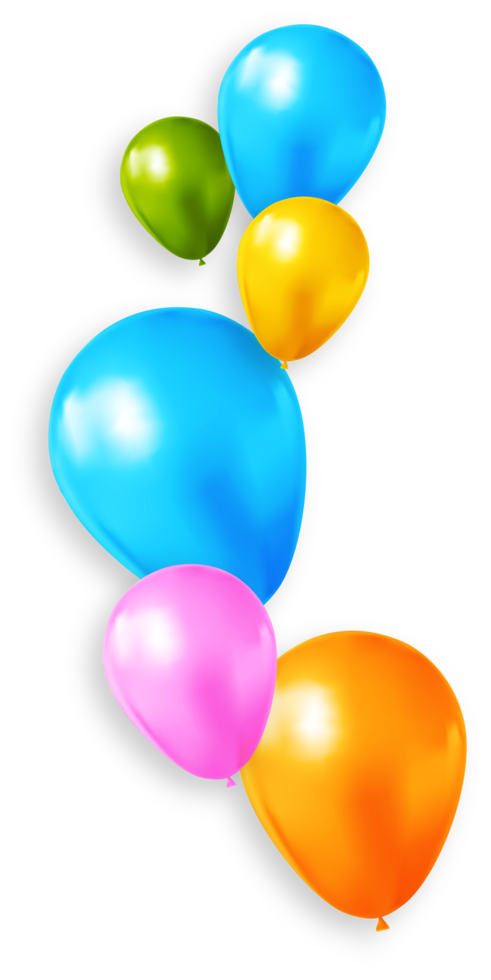 colorato compleanno palloncini con ombra png