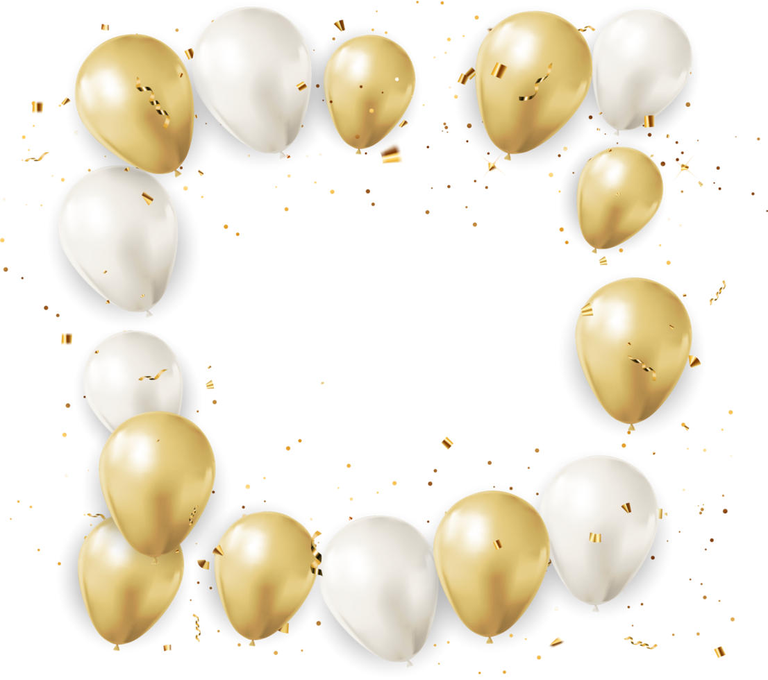 Golden Glossy Balloon Frame png