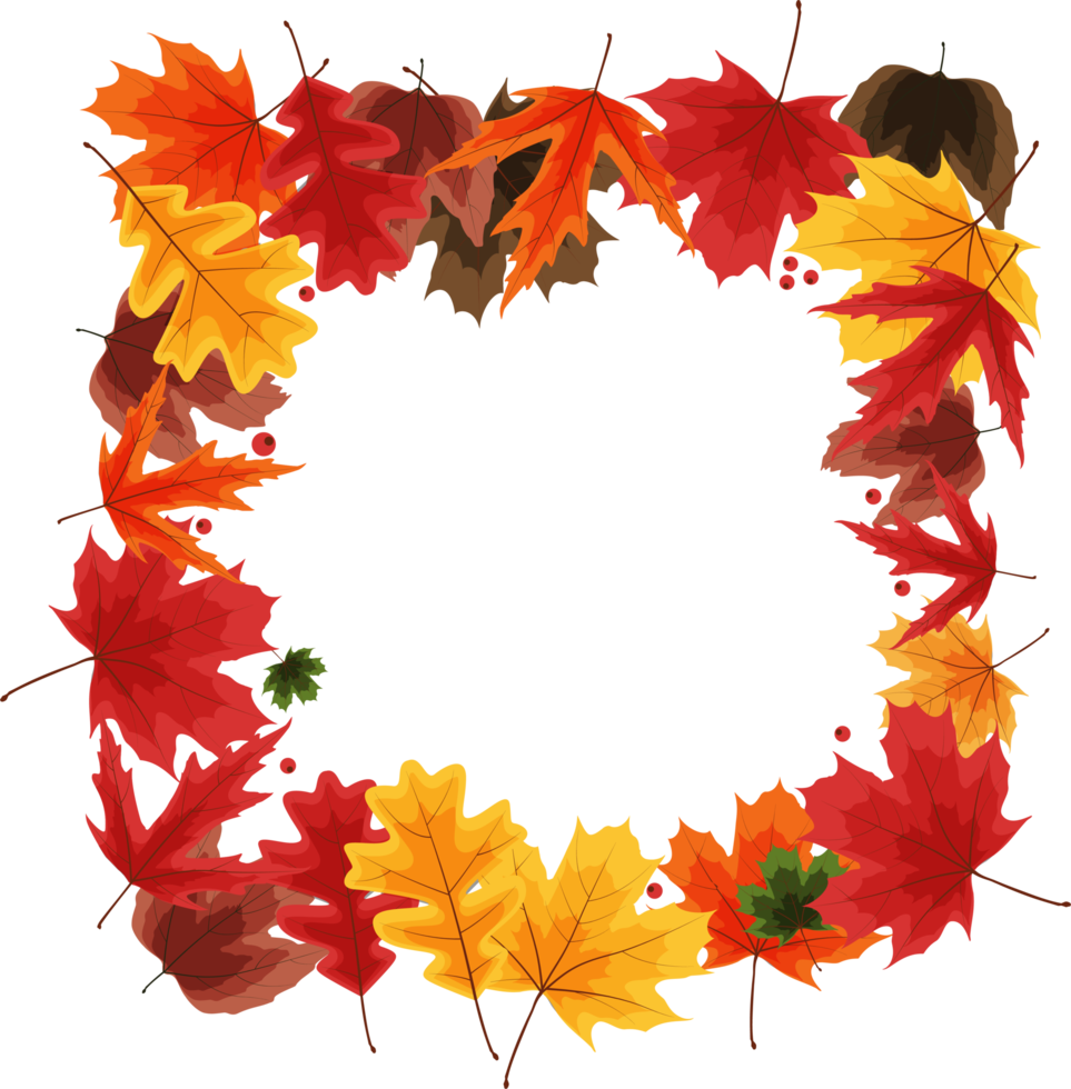 Falling Leaves Empty Autumn Frame png