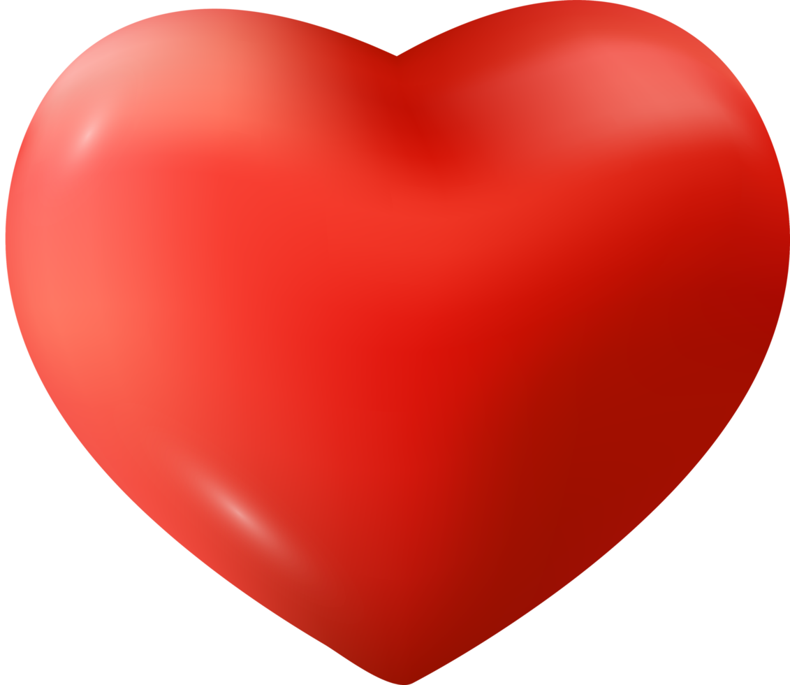 Red 3D Love Heart 11154210 PNG